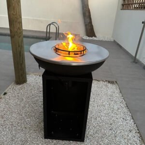 Brasero Plancha Grill Sereno - Avec couvercle et rangement bois O60cm