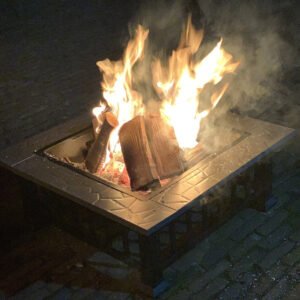 Brasero Bol a Feu Corten Mobile - Grandes roues et plaque de cuisson O80cm