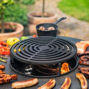 Brasero Plancha Grill Maestro XXL Blackline O80cm - Tisonnier et rangement bois