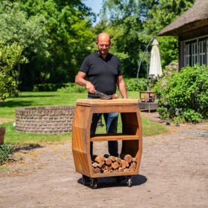 Table d appoint Plancha Acier Corten - Avec planche a decouper Tabla Cortar